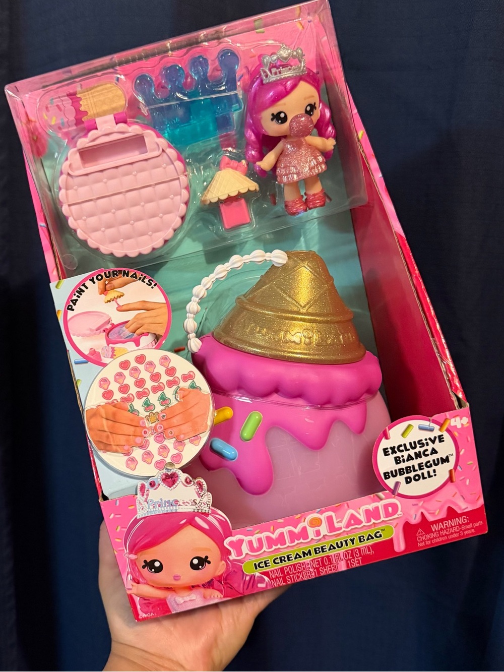 Yummiland Pink Ice Cream Beauty Bag Kids Toy - Bubblegum Doll Included